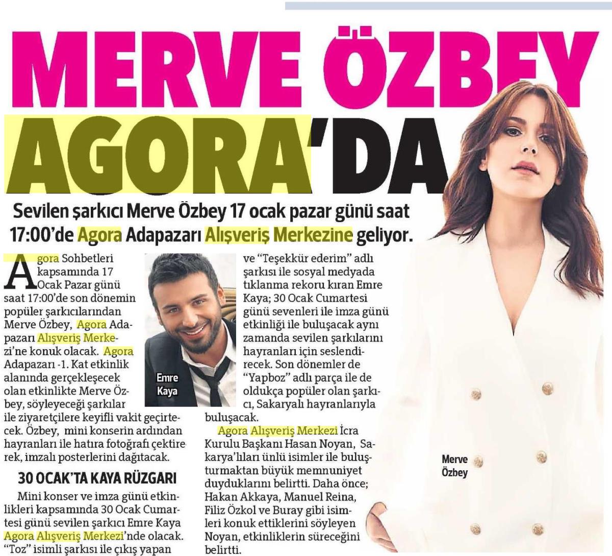 MERVE ÖZBEY AGORA'DA!