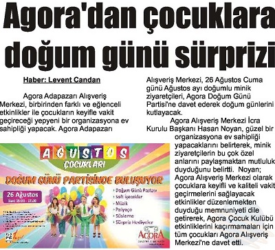 AGORA'DAN DOĞUM GÜNÜ SÜPRİZİ!