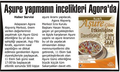 AGORA ALIŞVERİŞ MERKEZİ'NDE AŞURE GÜNÜ!