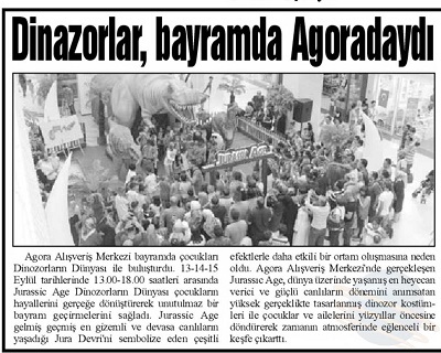 JURASSIC AGE BAYRAMDA AGORA ALIŞVERİŞ MERKEZİ'NDEYDİ!