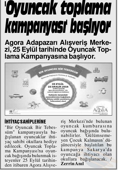 OYUNCAK TOPLAMA KAMPANYASI BAŞLIYOR!