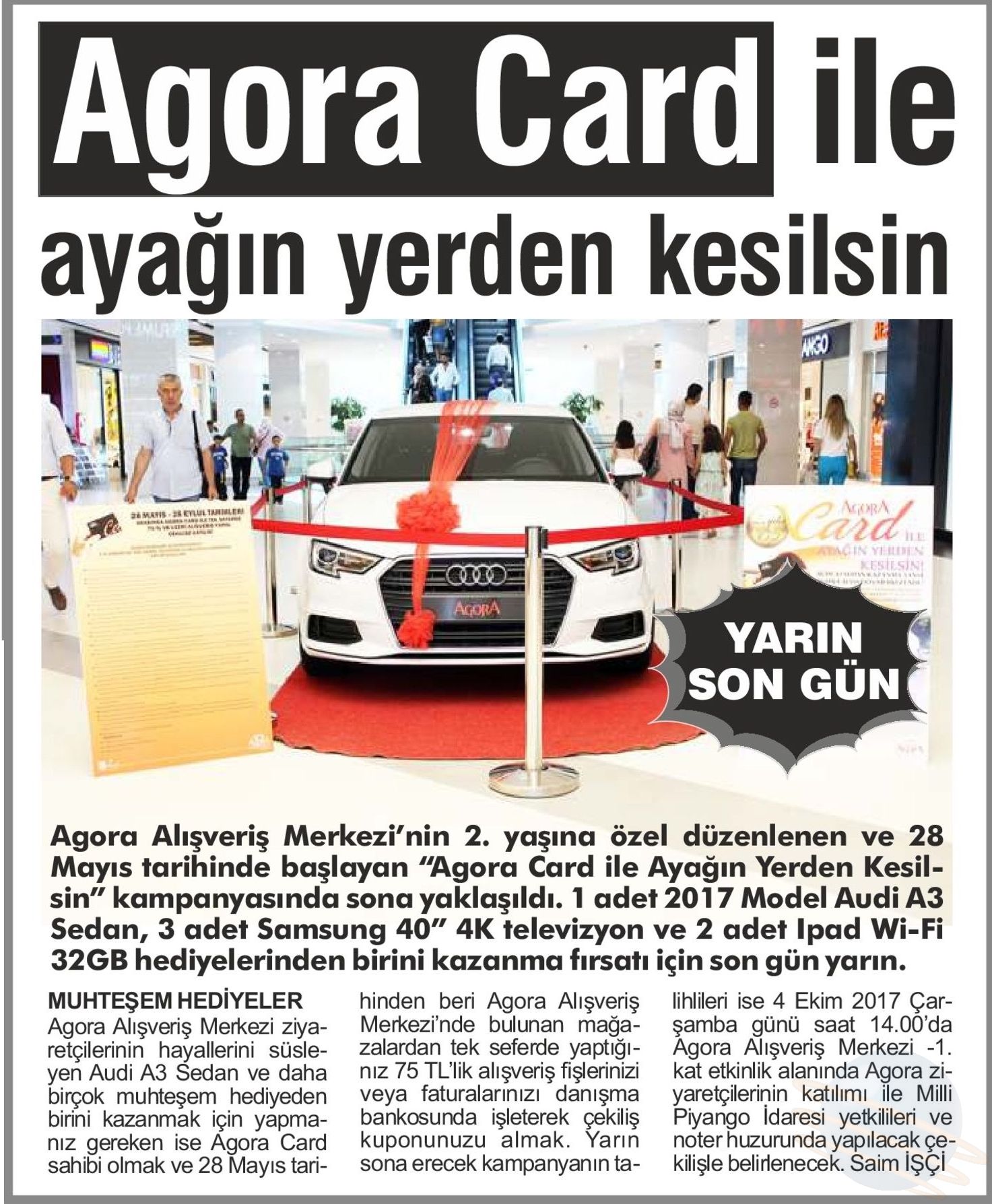 AGORA CARD İLE AYAĞIN YERDEN KESİLSİN