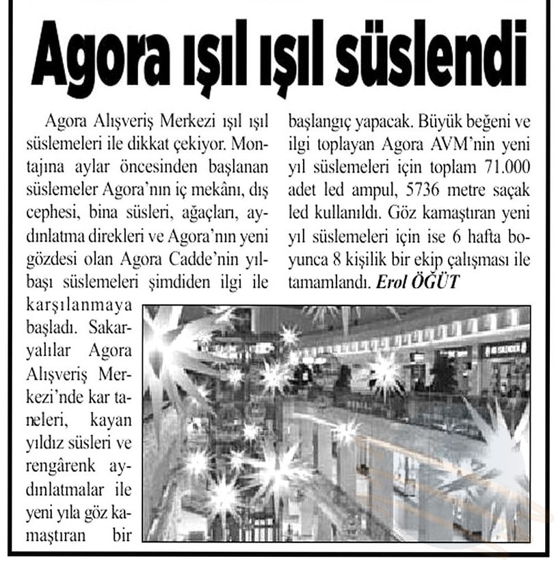 AGORA YENİ YILDA IŞIL IŞIL...