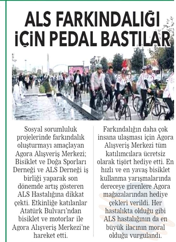 ALS FARKINDALIĞI İÇİN PEDAL BASTILAR