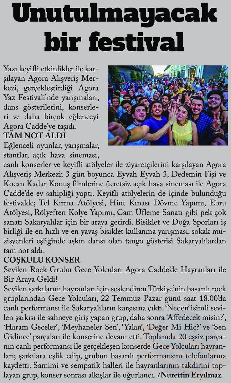 UNUTULMAYACAK BİR FESTİVAL !