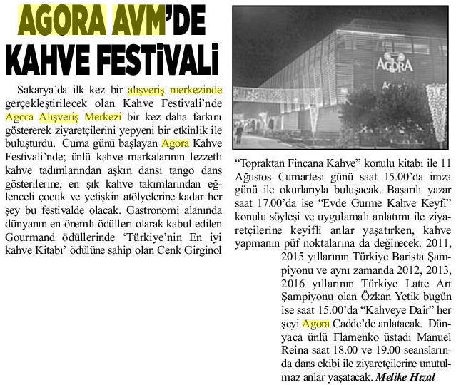 AGORA AVM'DE KAHVE FESTİVALİ